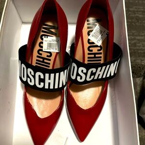 Moschino red fashion statement shoe